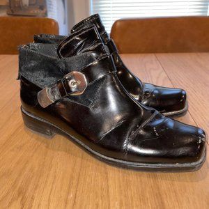 Stuart Weitzman Leather Ankle Bootie with Fur